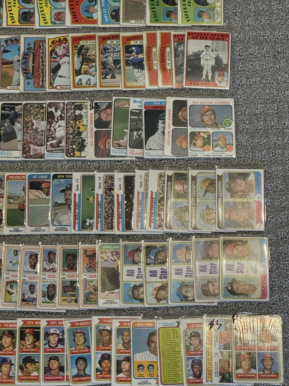 Vintage 1970s Topps Baseball Lot of Mystery Packs Mantle, Mays, Aaron, Yaz, Rose