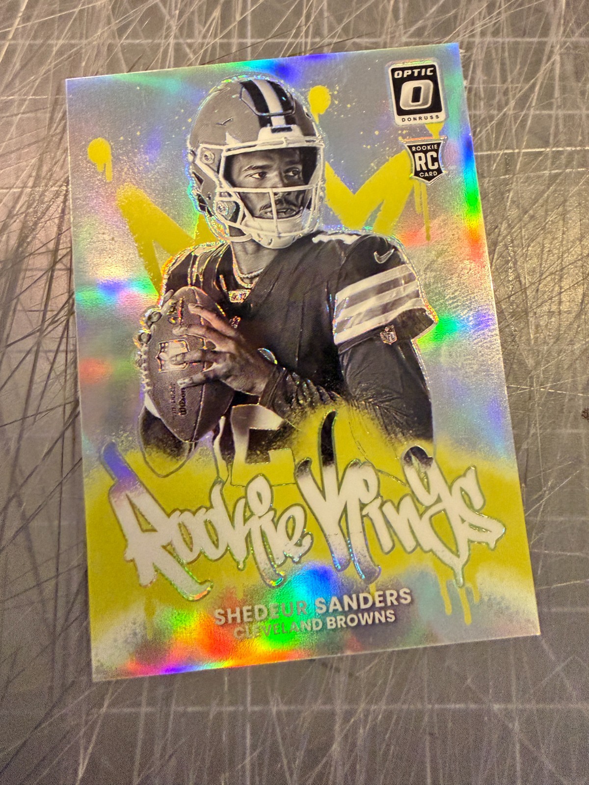 2025 OPTIC ROOKIE KINGS SHEDEUR SANDERS CLEVELAND BROWNS SSP CASE HIT CARD