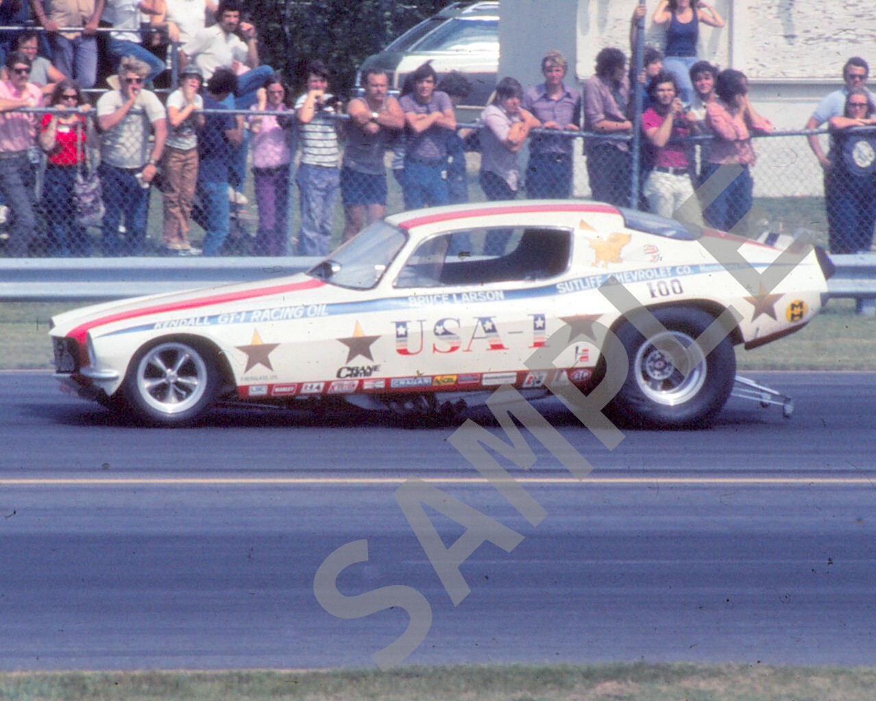 NHRA Bruce Larson USA-1 Chevy Camaro Drag Racing 8×10 Photo 8