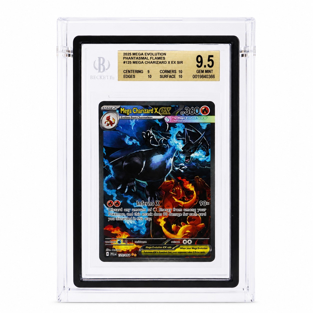 BGS Graded Card Acrylic Magnetic Display Case For Graded Guard Bumpers Installed