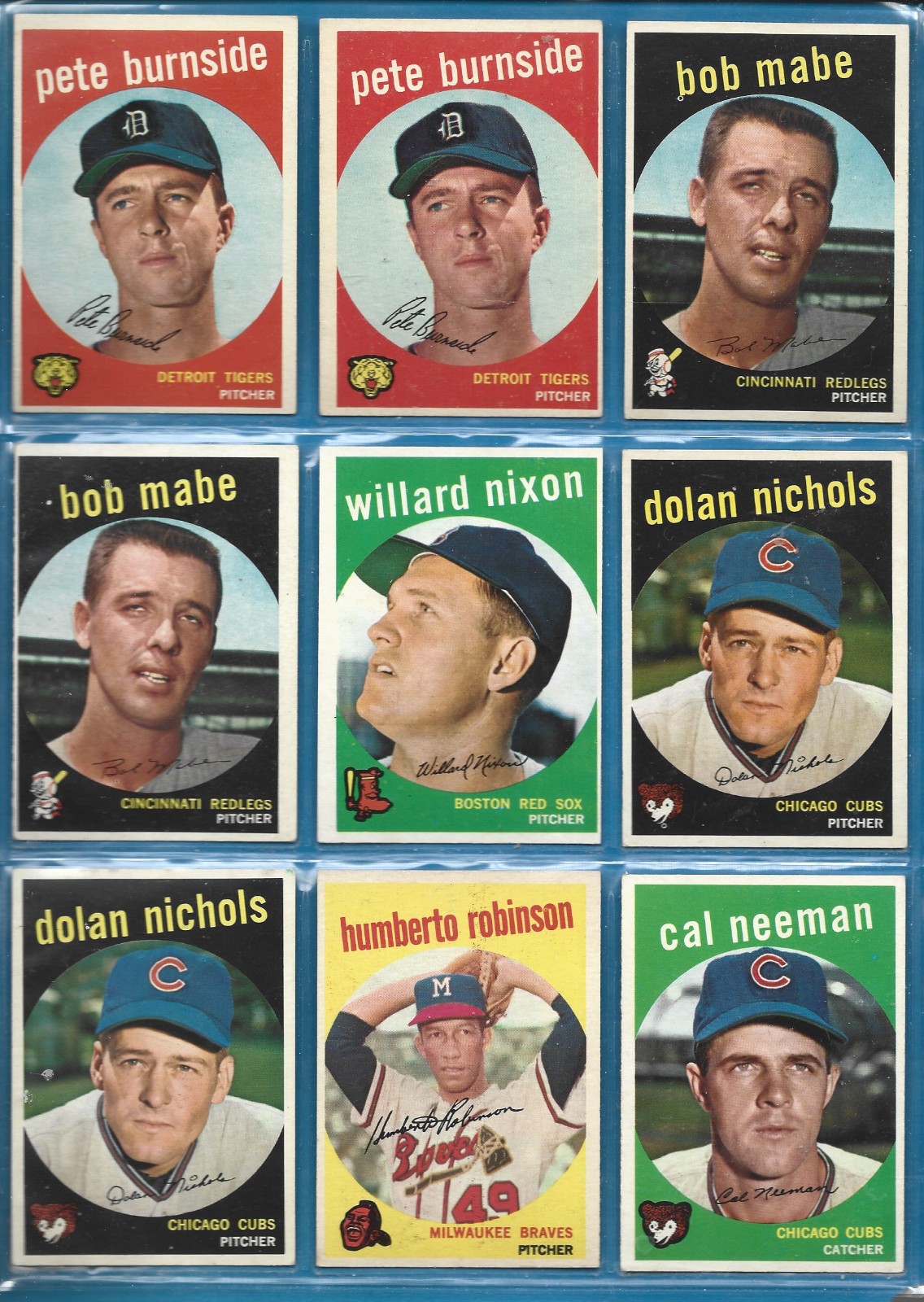 1959 Topps Baseball Common Players- Fill your set -Ex To Exmt – No Creases