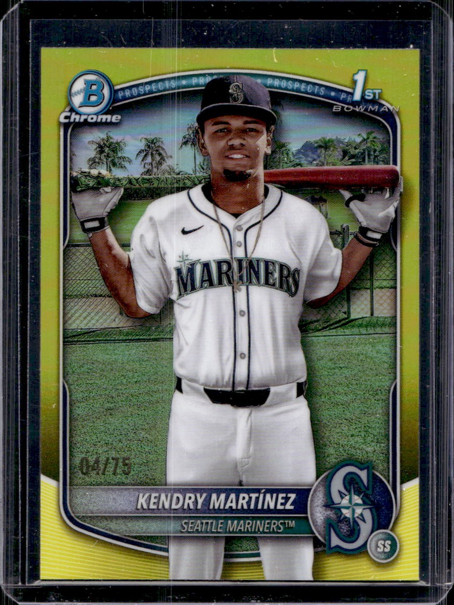 Kendry Martínez 2025 Bowman Chrome #BCP-159 Yellow Refractor /75