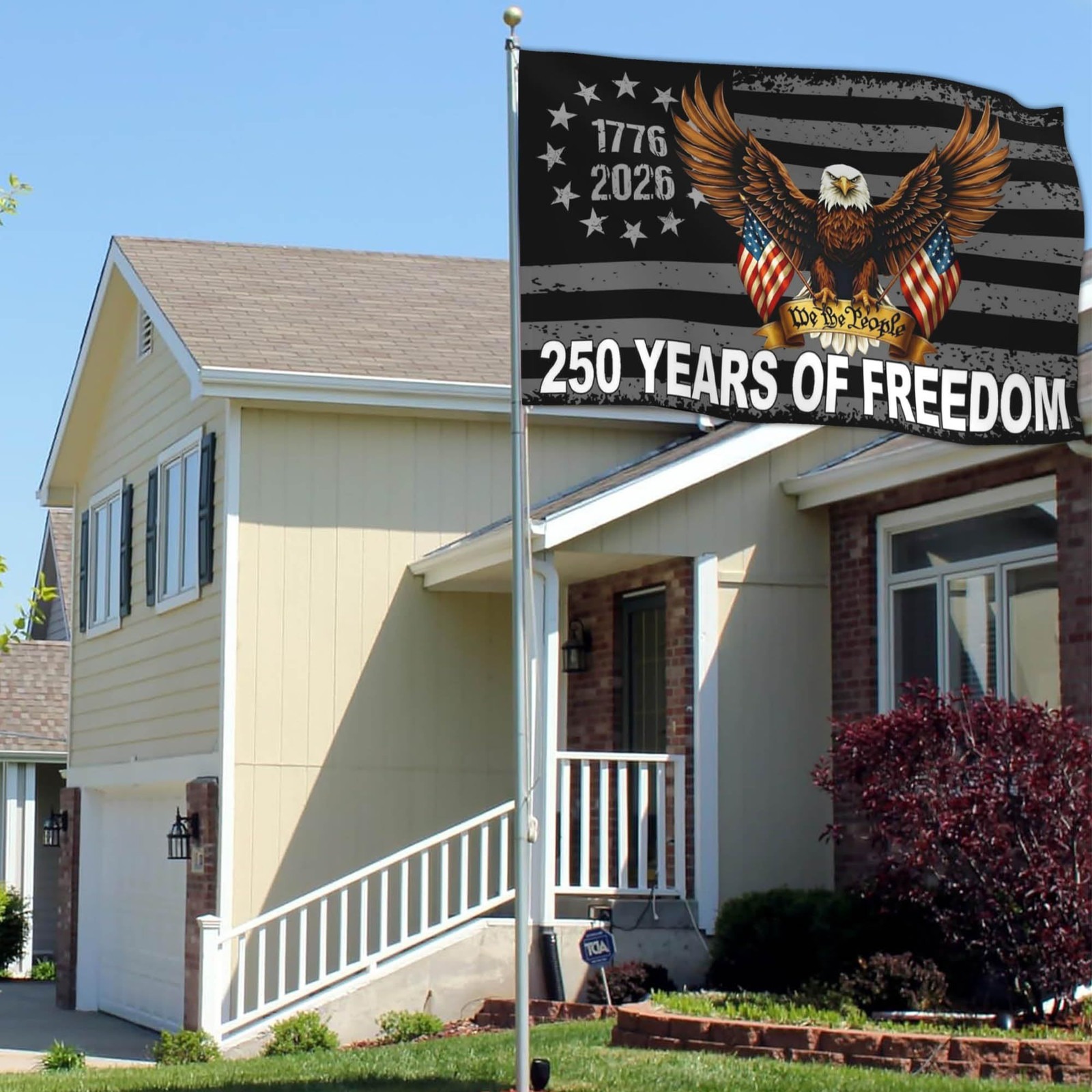 Kmxzint 3Ply 250 Anniversary USA Merchandise Flag 250th Year One Size, Black