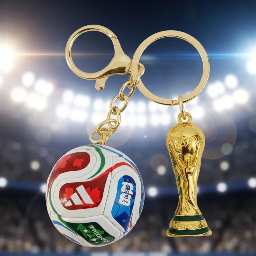 FIFA World Cup 2026 Keychain Soccer Ball and Trophy Pendant Collection Gift