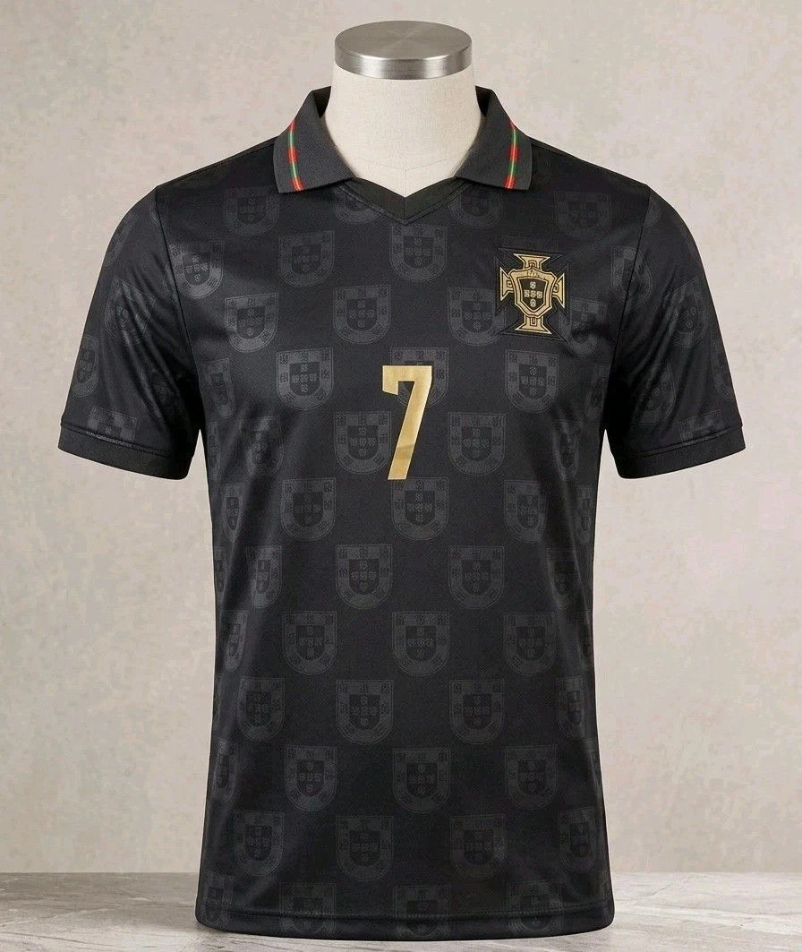 2026 New Adult Portugal Cristiano Ronaldo #7 Black/Red Jersey