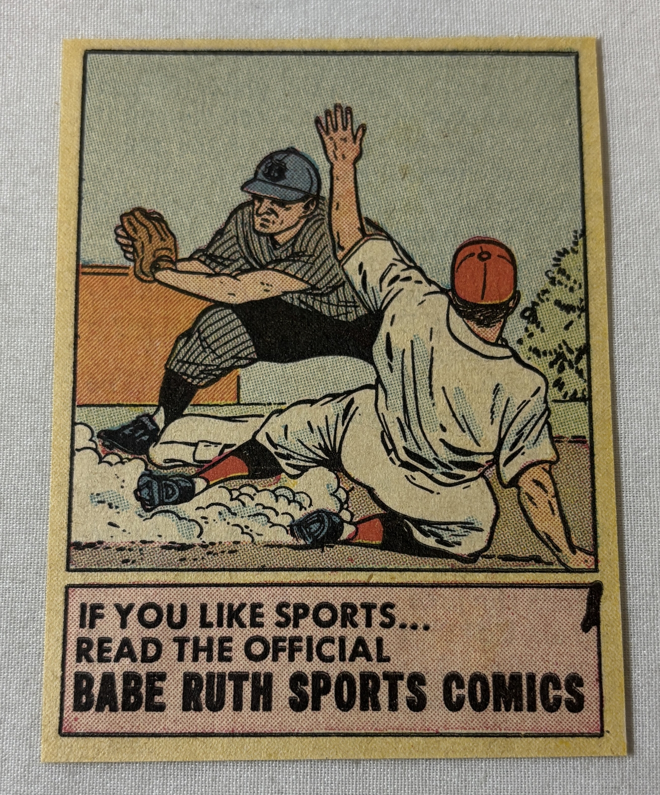 1950 comic ad ~ BABE RUTH SPORTS COMICS ~ 3×4 inches