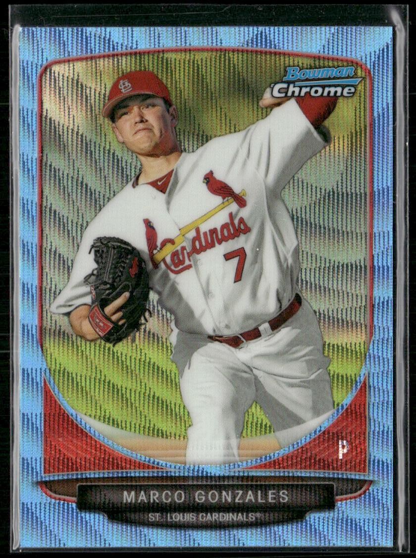 2013 Bowman Draft #BDPP6 Marco Gonzales Chrome Blue Wave Refractors