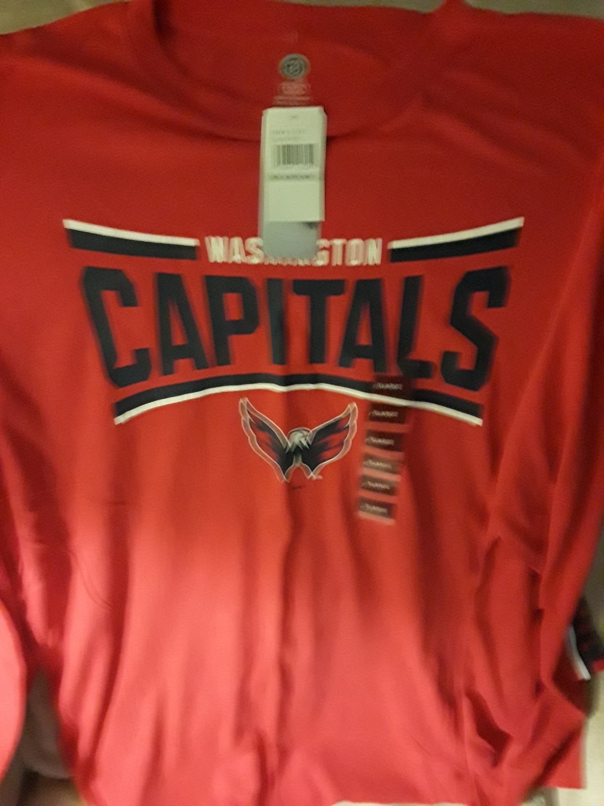 Washington Capitals Shirt Men XL Red Long Sleeve Crew Neck NHL Licensed NEW