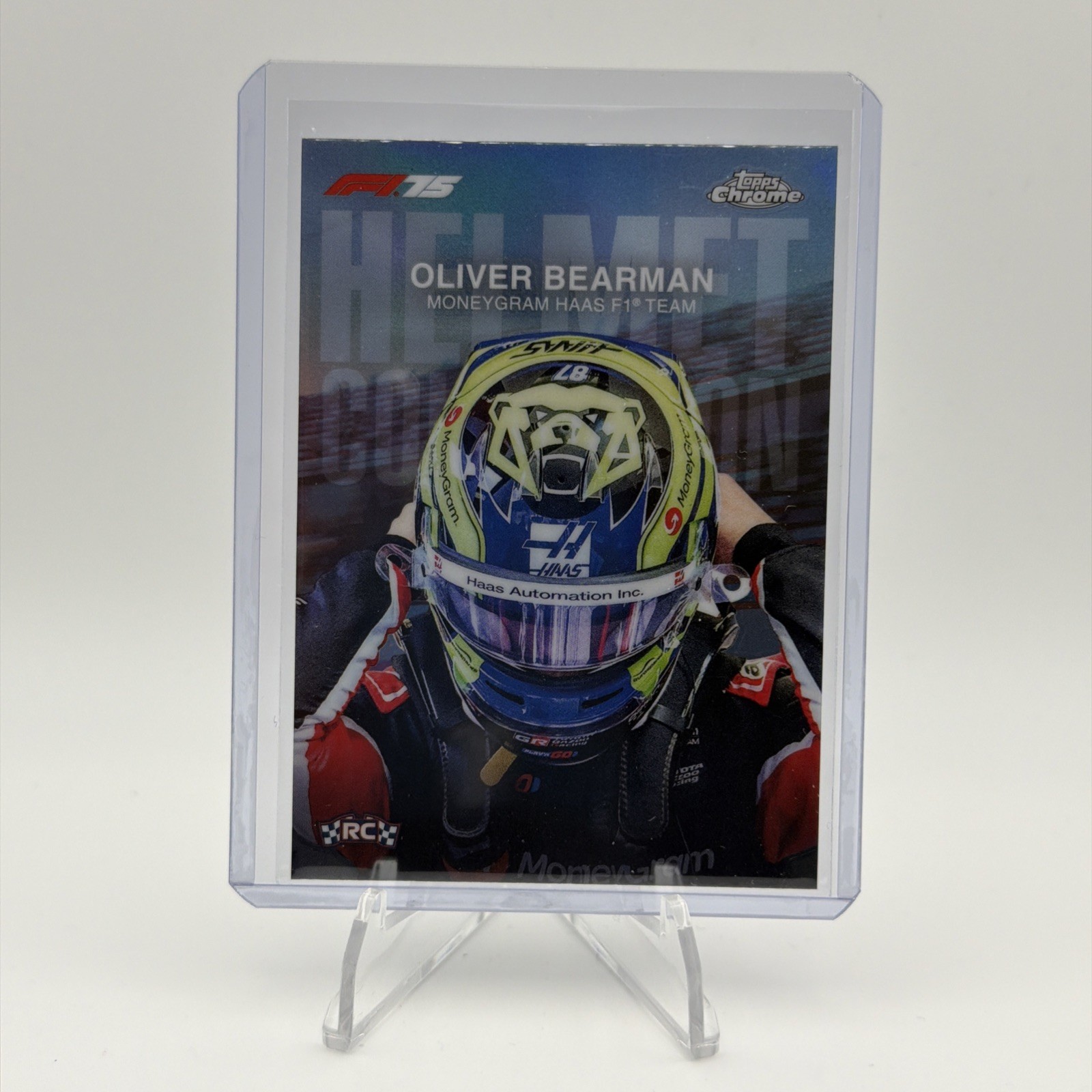 2025 Topps Chrome Formula 1 – Helmet Collection Oliver Bearman #HC-8 (RC)