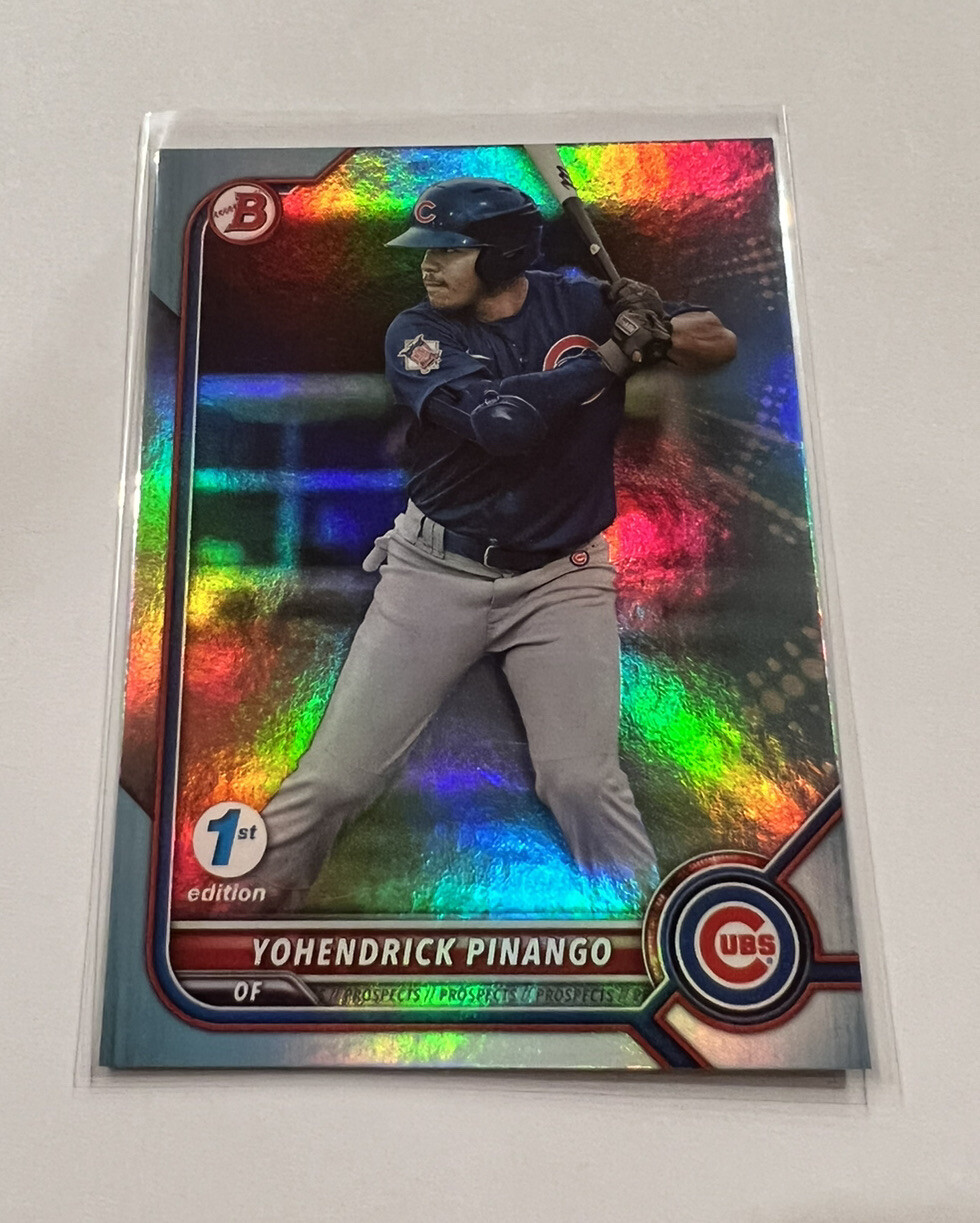 2022 Bowman 1st Edition Yohendrick Pinango Sky Blue Foil Parallel #BPPF-95 Cubs