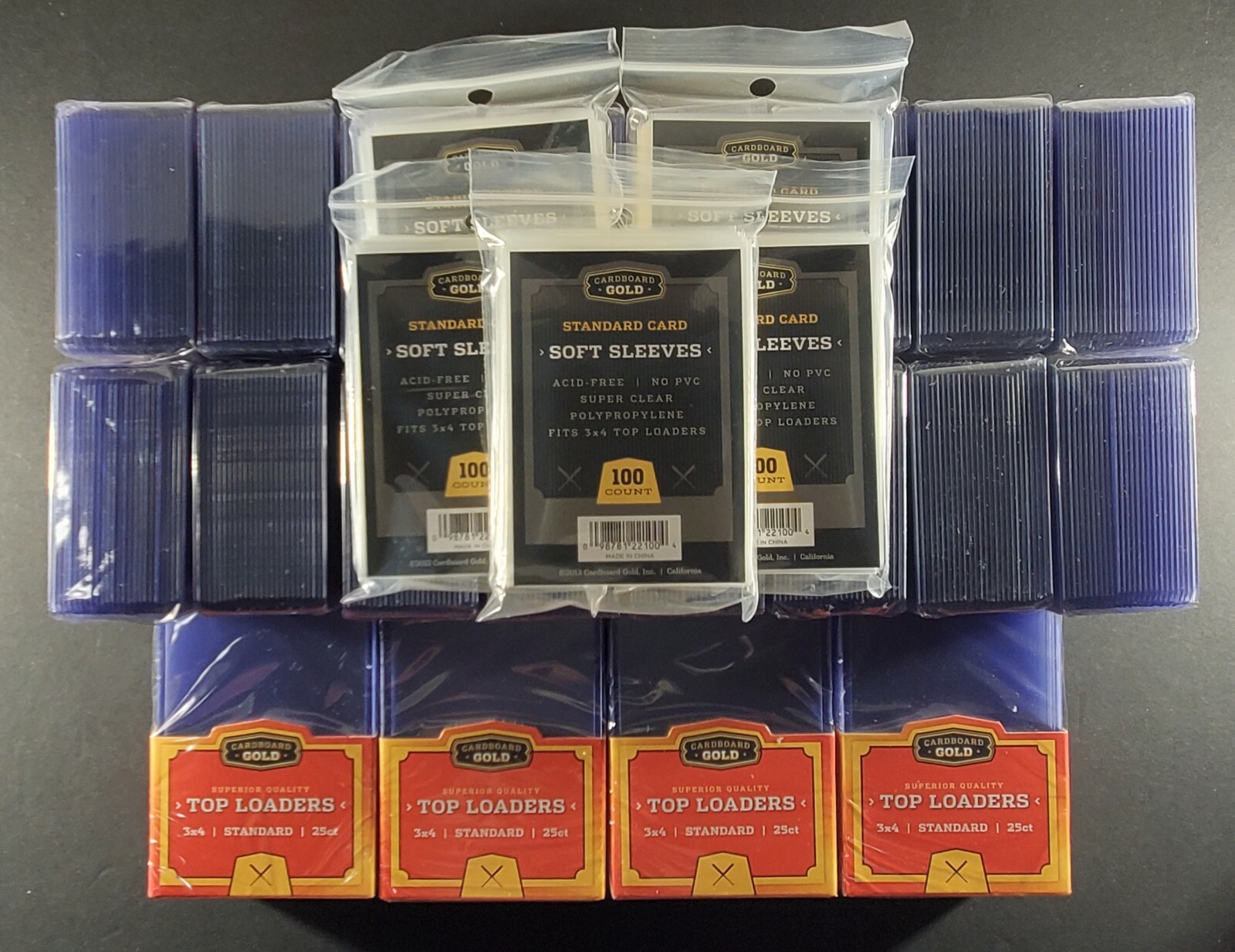 Cardboard Gold Top Loaders 3×4 Standard + Penny Sleeves 25 50 100 200 500 1000