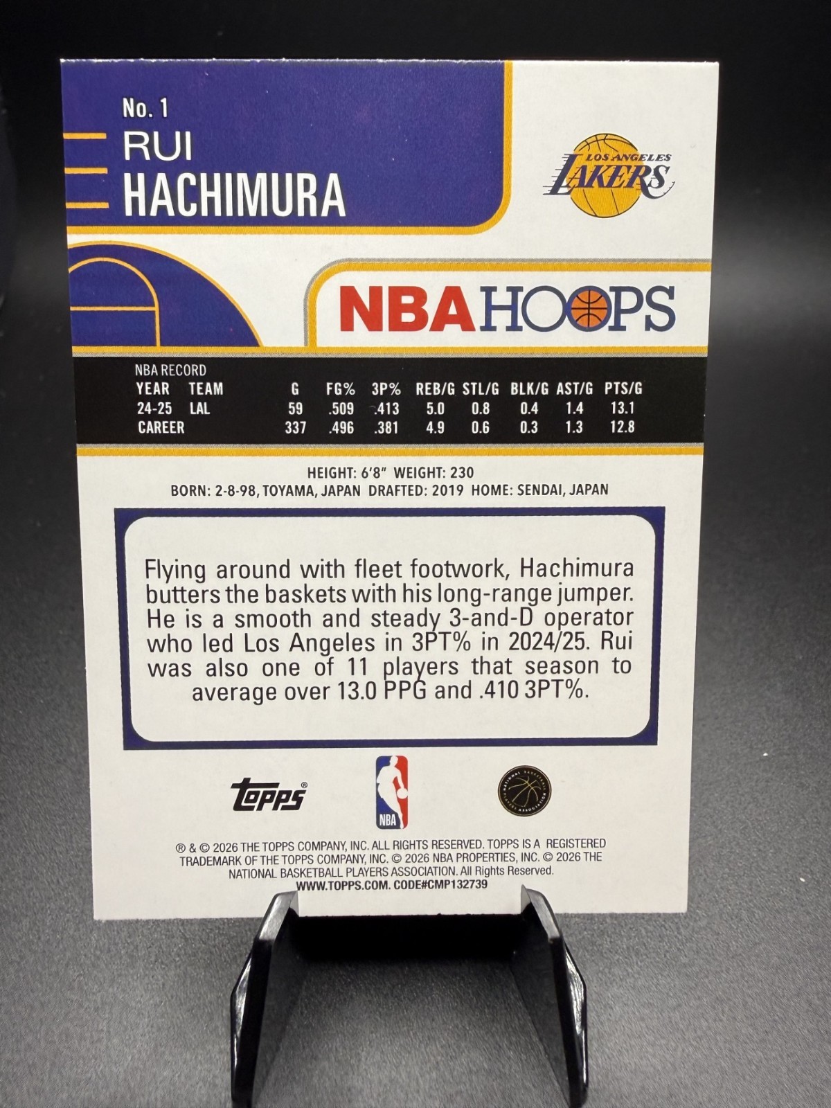 Rui Hachimura 2025-26 NBA Hoops Blue Checkerboard /149 #1 Lakers Basketball