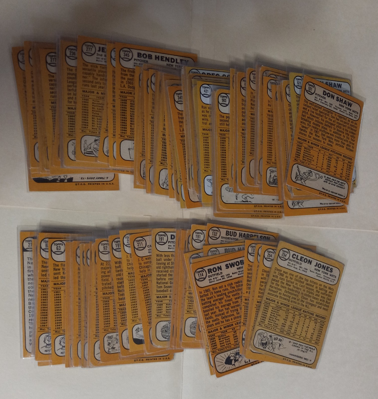 1968 New York Mets Baseball Cards – 95 Cards Total – All Mets