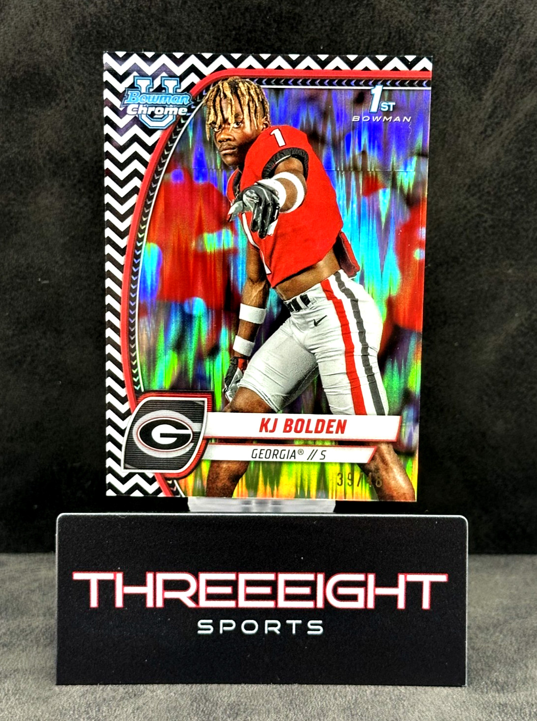 2024 1st Bowman U KJ BOLDEN /48 (RC) Black & White Steatlh Refractor #23 GEORGIA