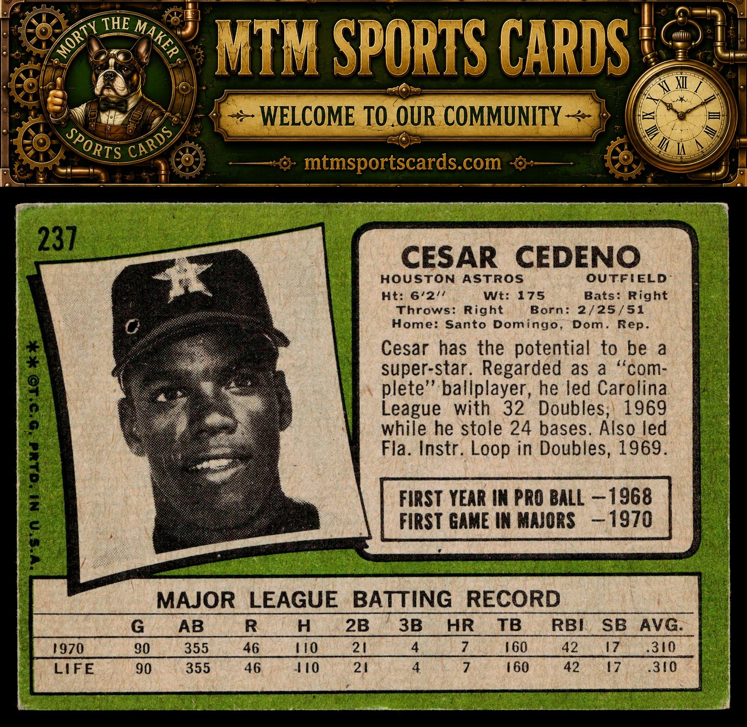 1971 Topps #237 Cesar Cedeno