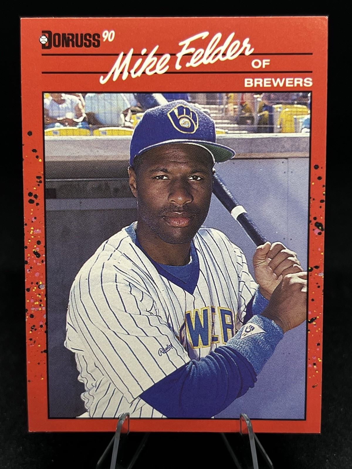 1990 Donruss – Mike Felder #609 Milwaukee Brewers Baseball Card Outfield MLB