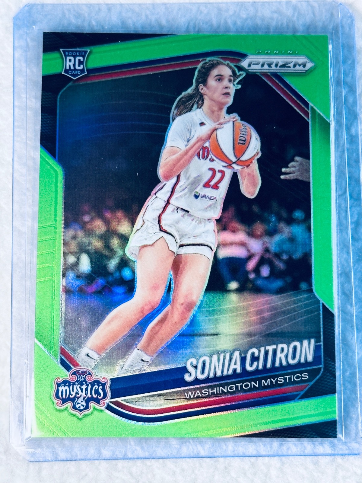 2025 WNBA PRIZM Lime Green 003/225 🔥 LOW Number!! SONIA CITRON #122 Mystics RC