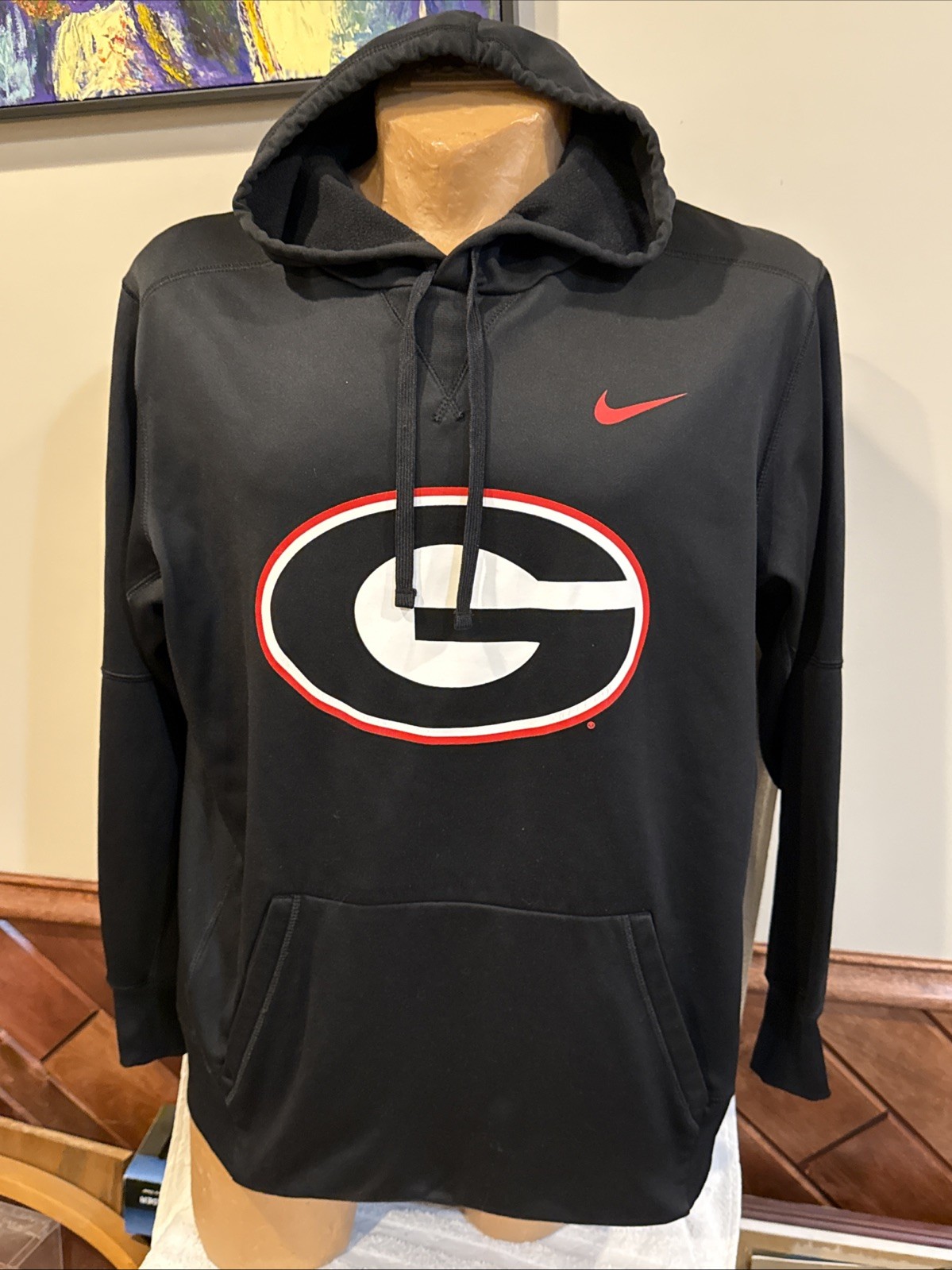 SWEET Georgia Bulldogs Men’s Sz XL Black Nike Hooded Sweatshirt, VERY NICE-LOOK!