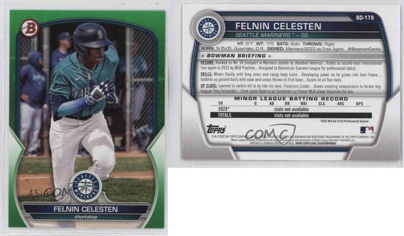 2023 Bowman Draft Green 45/99 Felnin Celesten #BD-178 09an