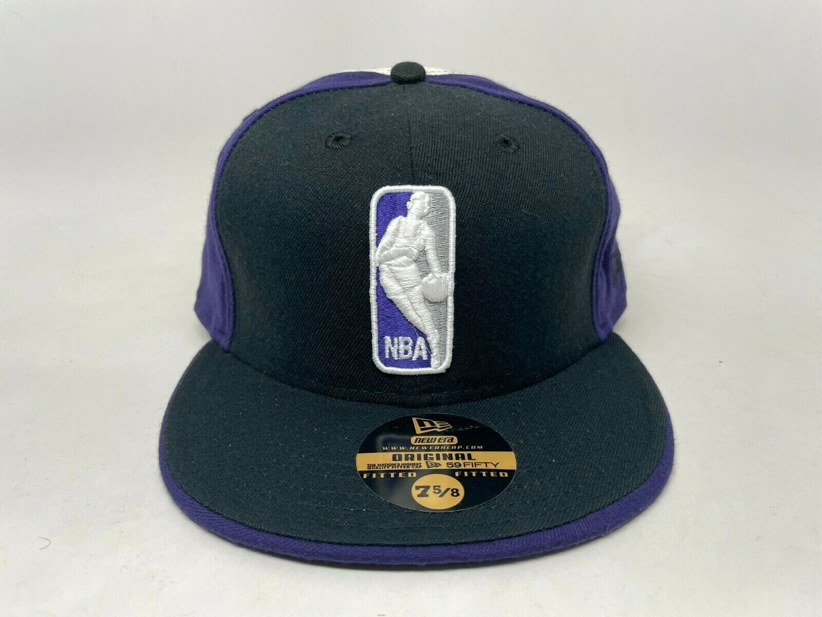New Men’s New Era NBA Sacramento Kings 5950 Fitted Cap (Black // Purple-White)