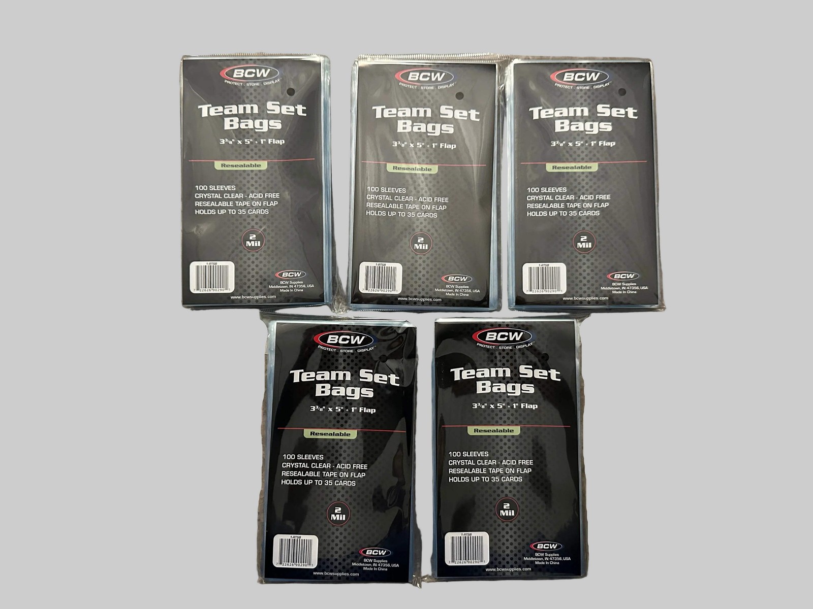 BCW Team Set Bags (5 packs – 100 / pack)