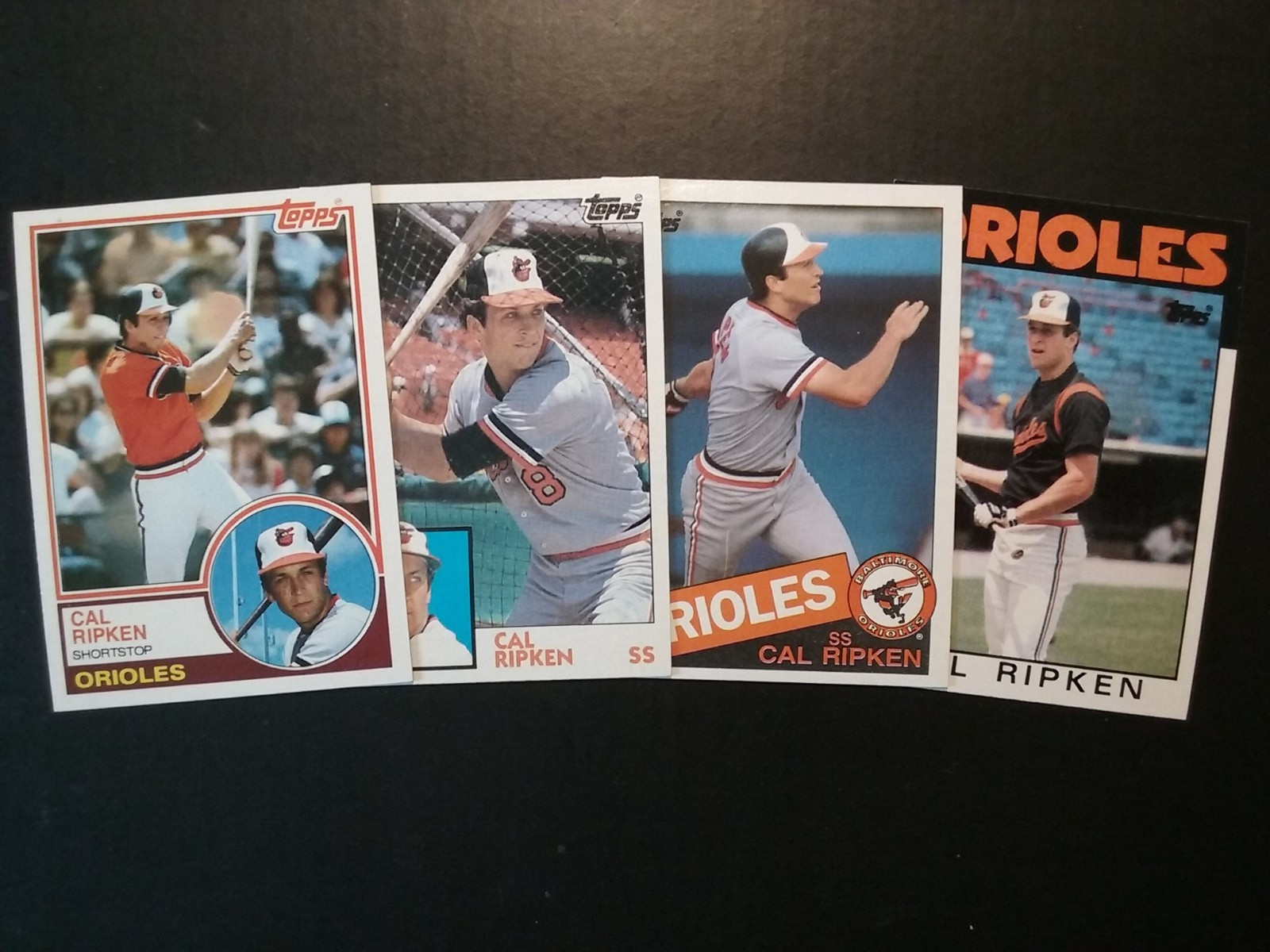 TOPPS BASEBALL LOT OF 4 CAL RIPKEN JR CARDS 1983,84,85,86 NM-MT