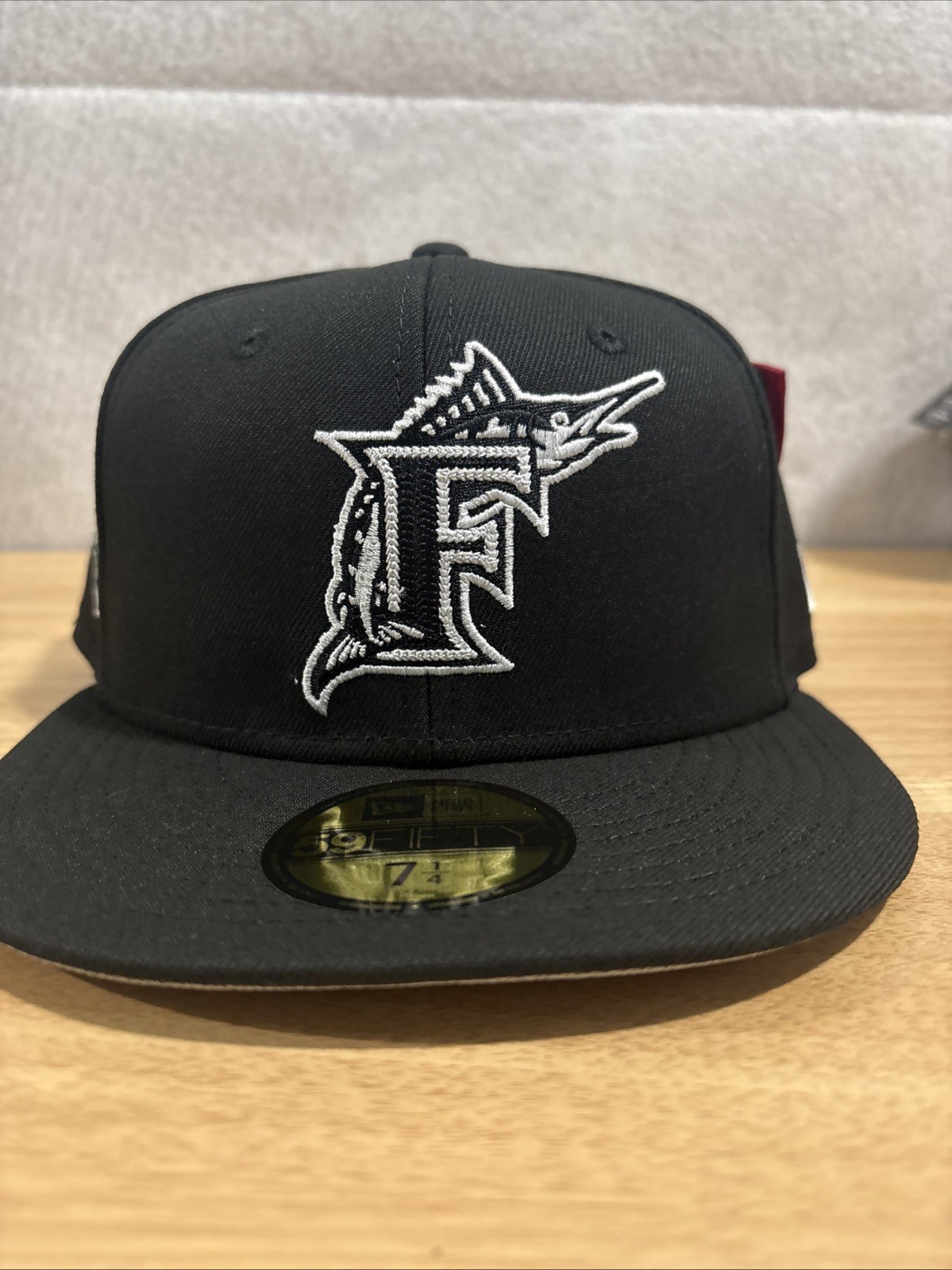 Florida Marlins Alpha Industries Black Hat New Era Fitted 7 1/4 Cap