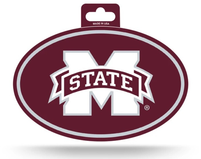 Mississippi State Bulldogs Oval Decal Sticker Full Color NEW 3×5 Inches