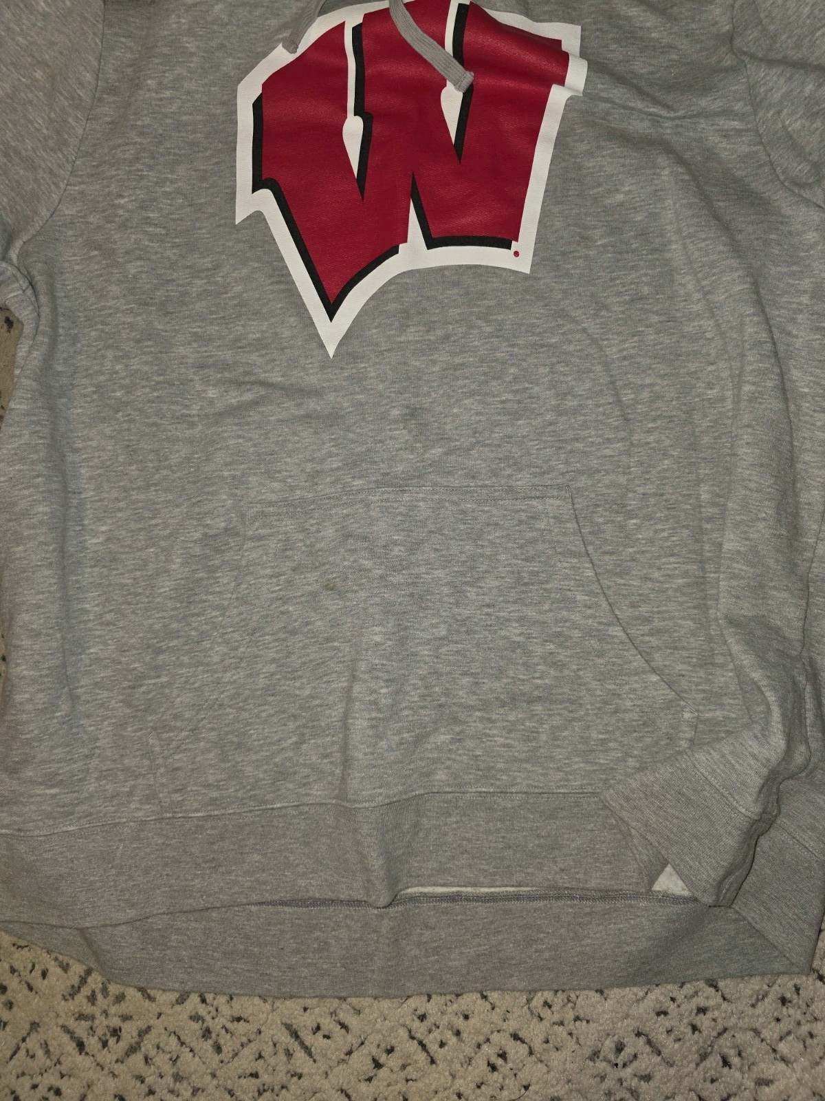 Wisconsin Badgers Men’s 3XL Hoodie Fanatics Sweatshirt Gray Long Sleeve Pullover