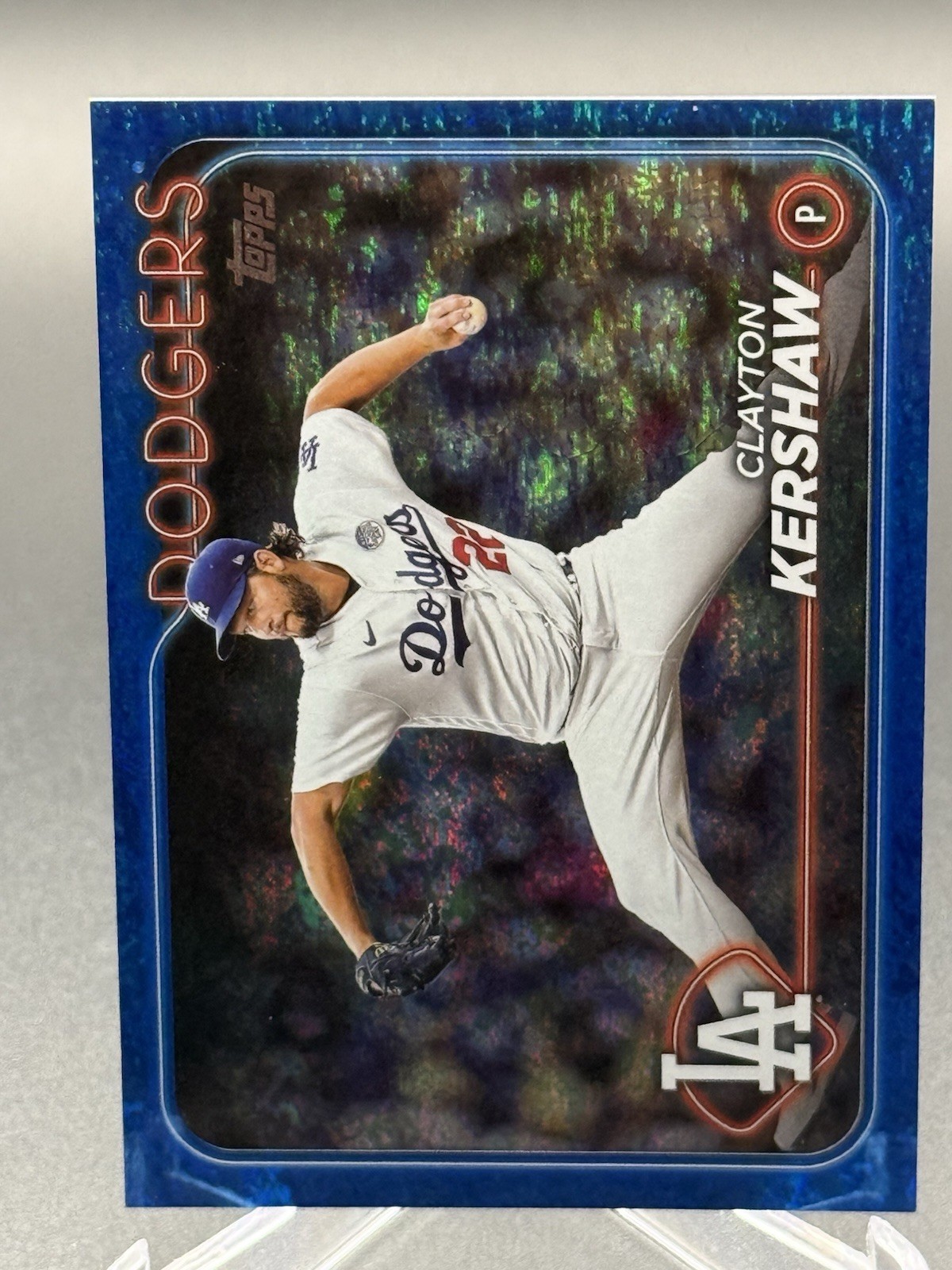2024 Topps CLAYTON KERSHAW Blue Sparkle Foil Paralell /999 #351 – Dodgers
