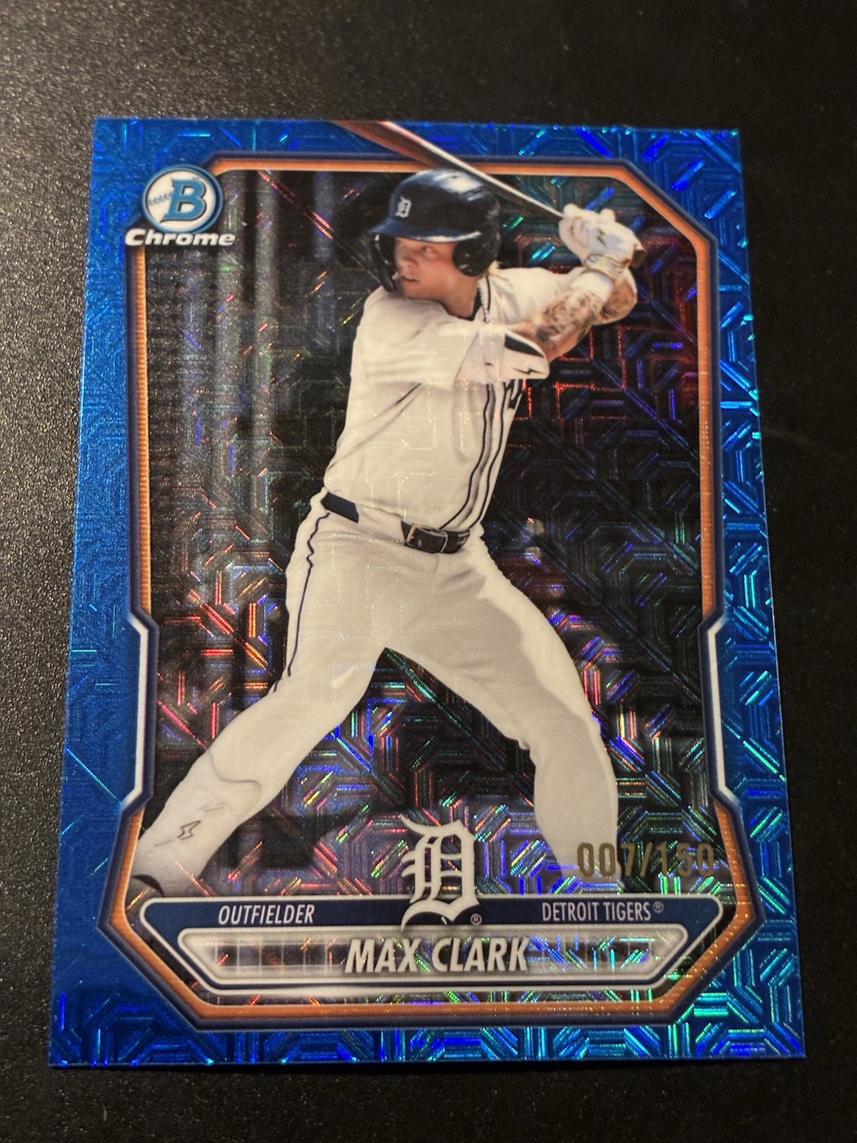 2026 Bowman Chrome Max Clark BCP-2 Blue Mojo Refractor /150 – Detroit Tigers