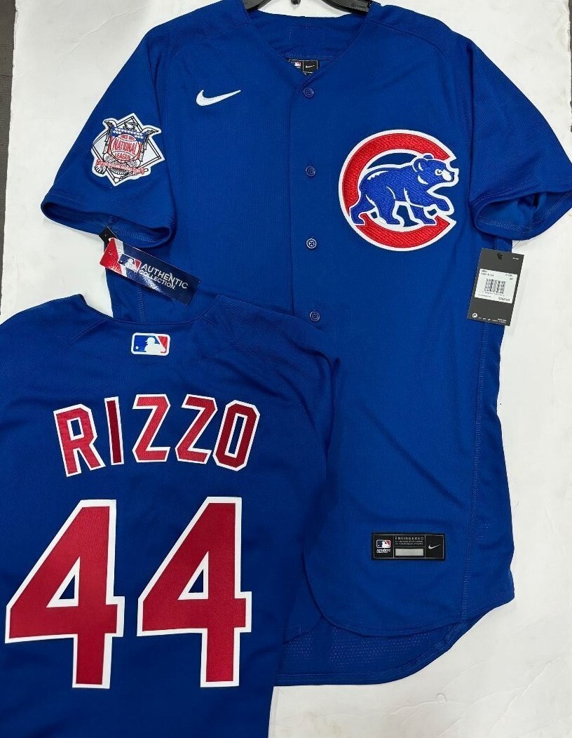 ANTHONY RIZZO Authentic Chicago Cubs Nike Home BLUE Flex Base Jersey Pick Size