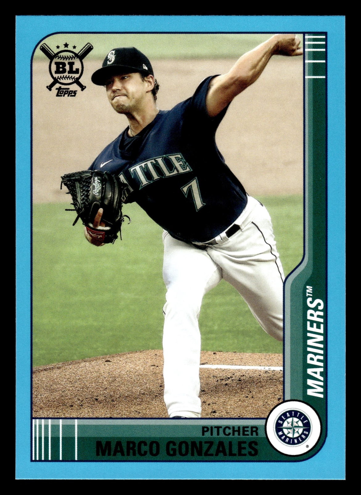 2021 Topps Big League – Electric Blue – #82 Marco Gonzales – Seattle Mariners