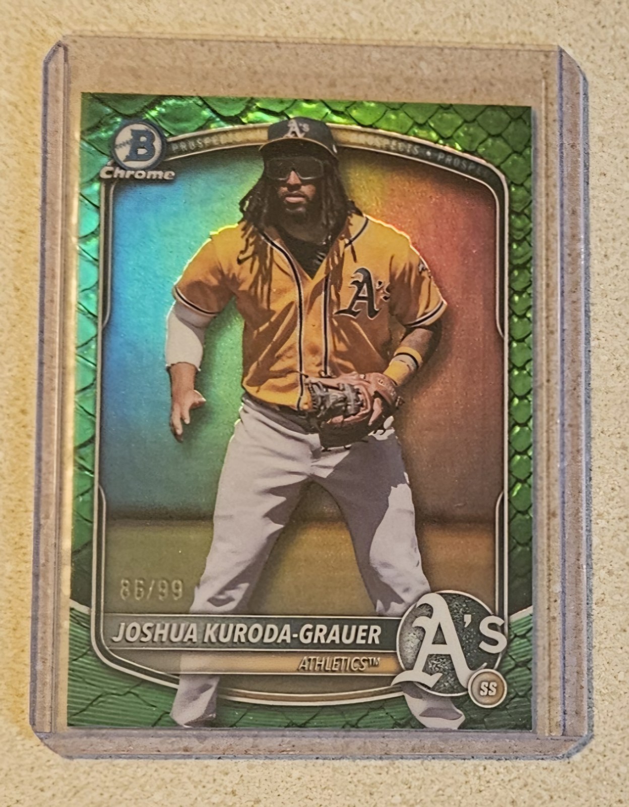 Joshua Kuroda-Grauer 2025 Bowman Draft SP Green Reptilian Refractor RC #d /99 🔥
