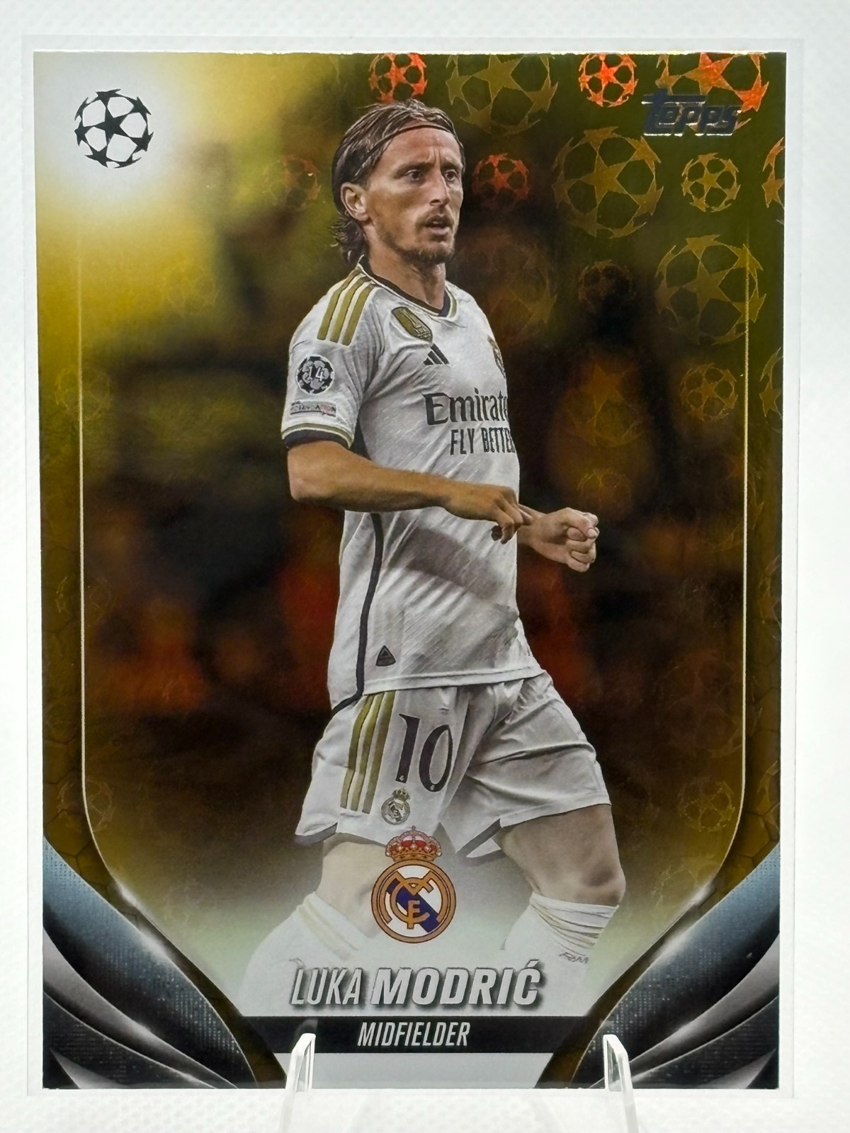 2023-24 Topps UEFA Club Competitions – Luka Modric #5 Gold Starball Foil