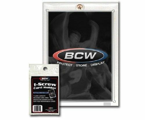 New (10 pk) BCW 1-Screw Trading Card Holder Thicker 120pt Recessed Screwdown