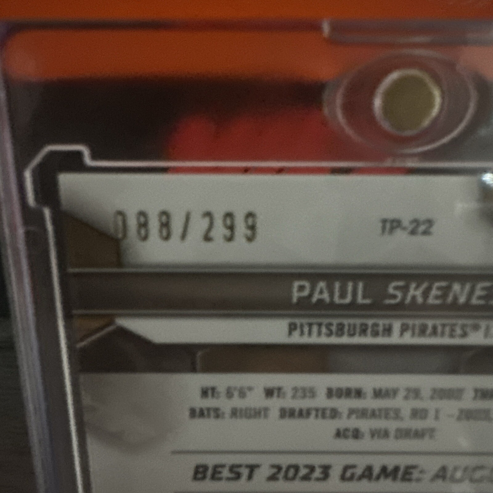 PAUL SKENES -2023 Bowman’s Best-Top Prospects Mini-Diamond Refractor /299 #TP-22