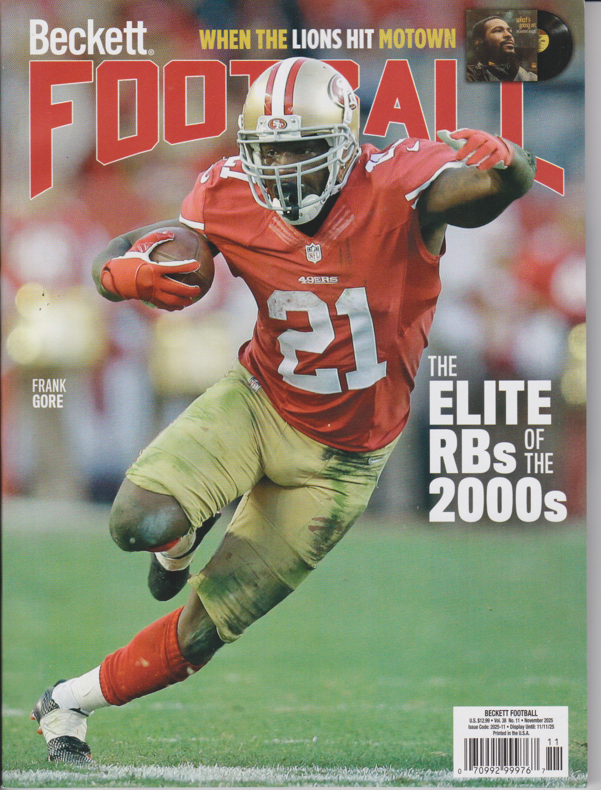 Football Beckett Price Guide Magazine November 2025 Frank Gore Cover
