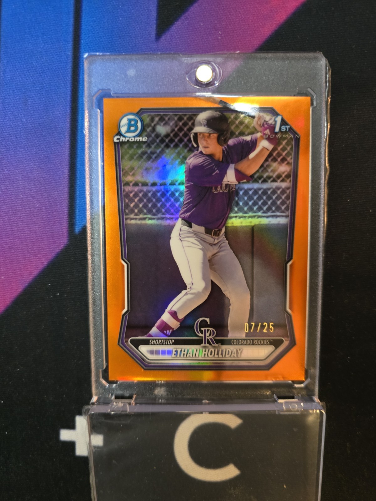 Ethan Holliday 1st 2026 Bowman Chrome Orange Refractor#07/ 25 ROCKIES