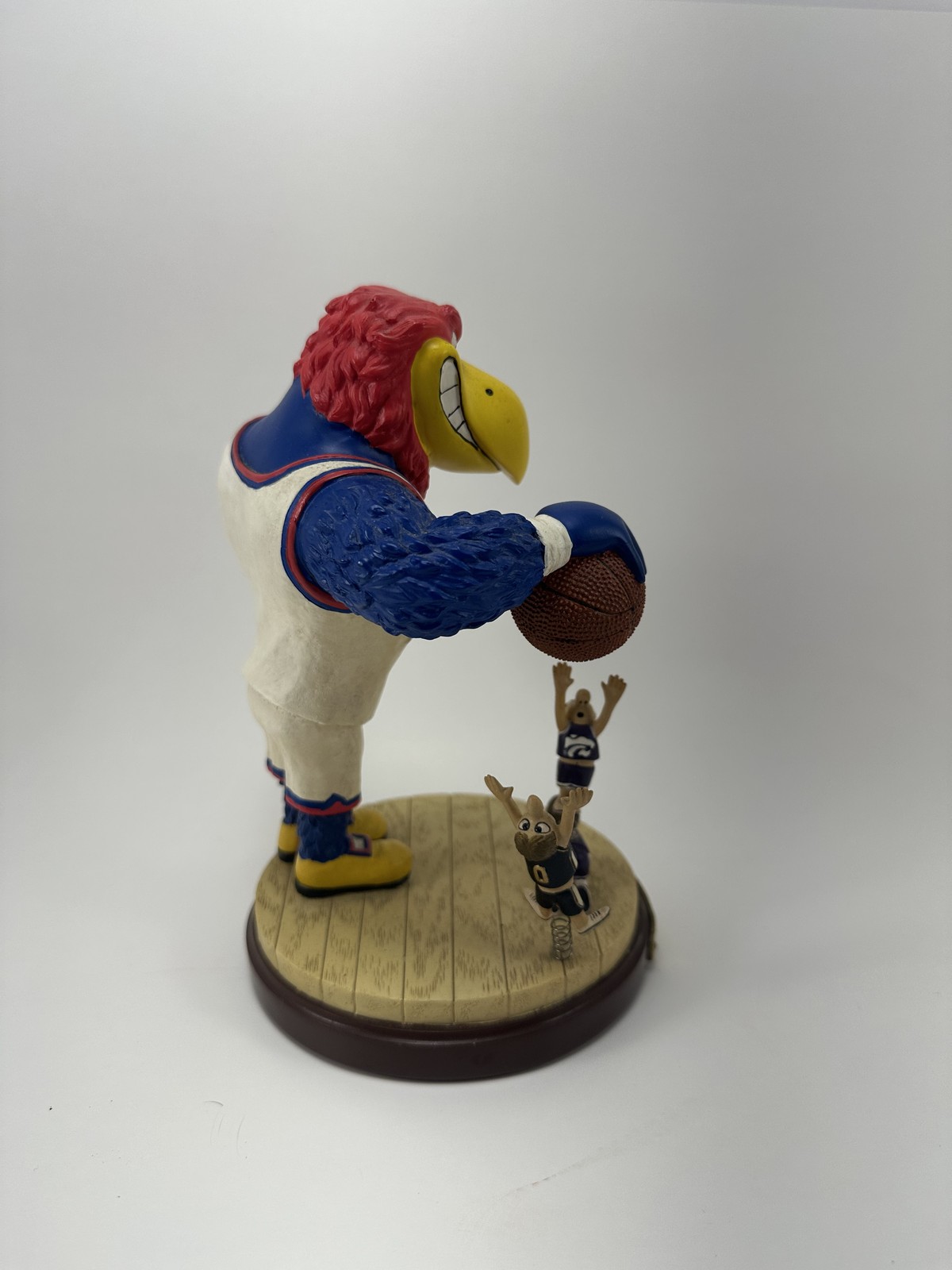 KU Jayhawk Keep Away Basketball Figurine Memory Company Rival Mascots Statue