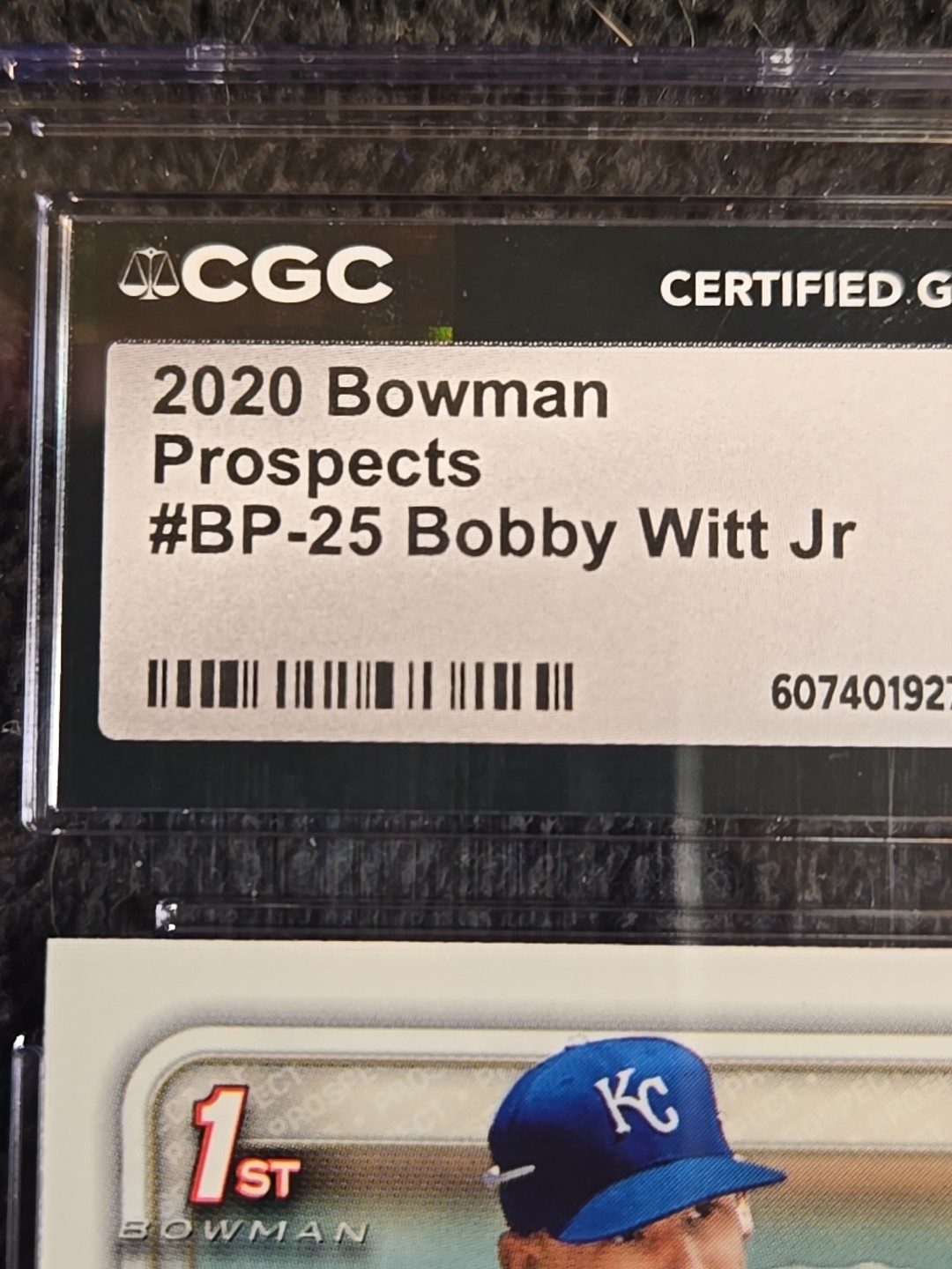 2020 BOBBY WITT JR. (RC) CGC 10 Gem Mint Bowman Prospects #BP-25 K.C. Royals