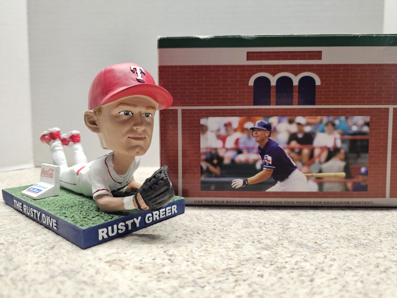 Rusty Greer Texas Rangers MLB 2019 SGA Bobblehead NIB Rusty Dive
