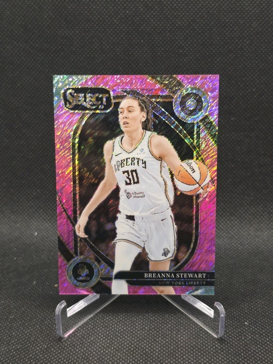 2025 Panini Select WNBA Breanna Stewart FOTL Pink Shimmer Prizm /3 Courtside