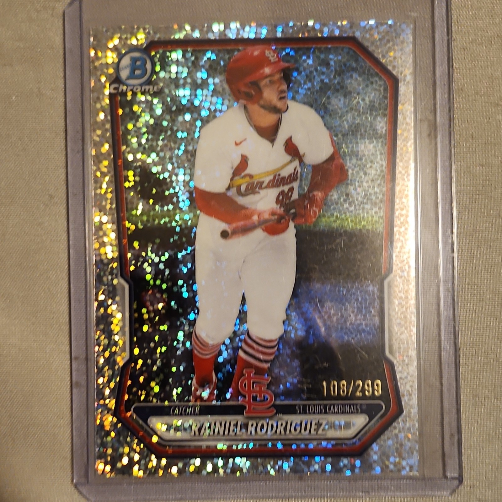 2025 Bowman Chrome Speckle Refractor Rainiel Rodriguez BCP-54 /299