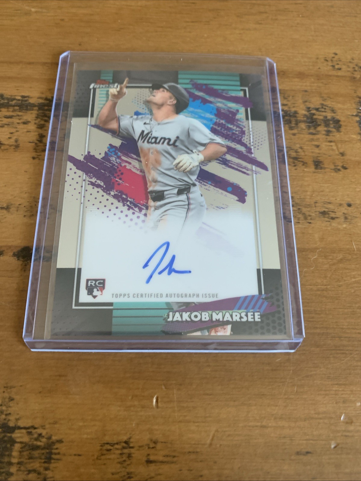 Jakob Marsee 2026 Topps Finest #FA-JM Marlins Finest Rookie Auto