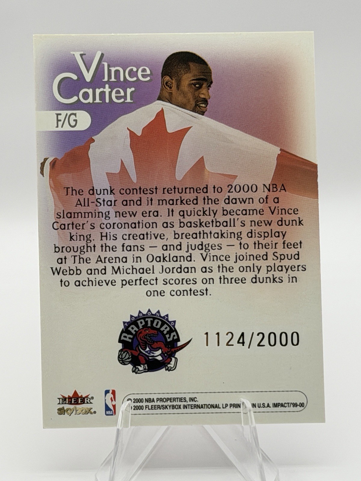 1999-00 Skybox Impact – 2000 Slam Dunk Champion Vince Carter /2000