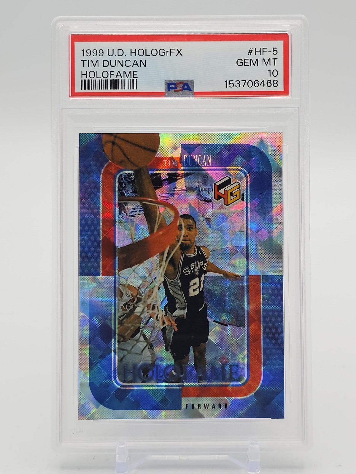 TIM DUNCAN 1999-00 UD HOLOGRAFX HOLOFAME #HF-5 SPURS POP 10 PSA 10 Q1980