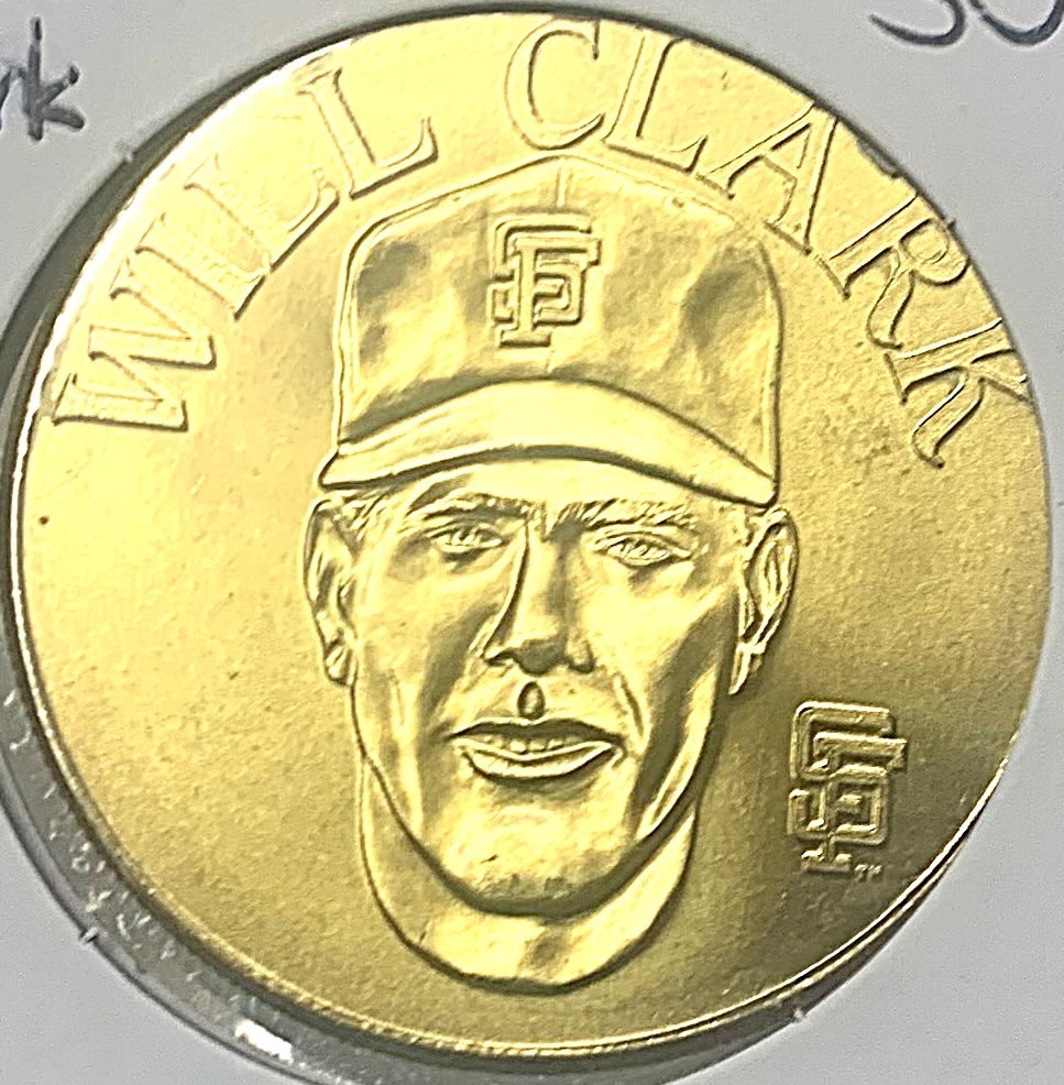 1990 Will Clark Medal – San Francisco Giant – Bondai – 1989 Stats – 32MM – 30