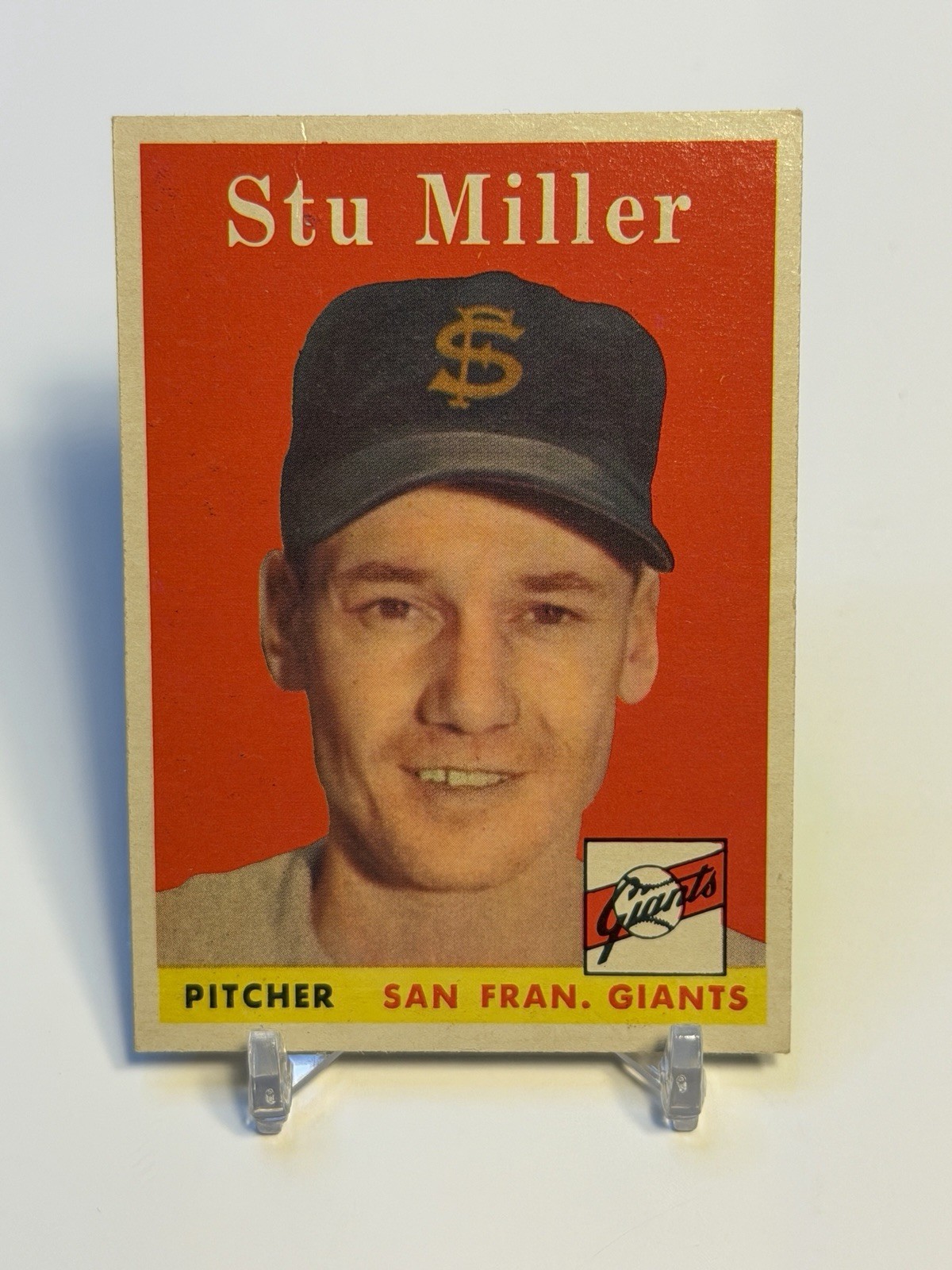 1958 Topps Stu Miller #111 San Francisco Giants Vintage Card Nice Color VG