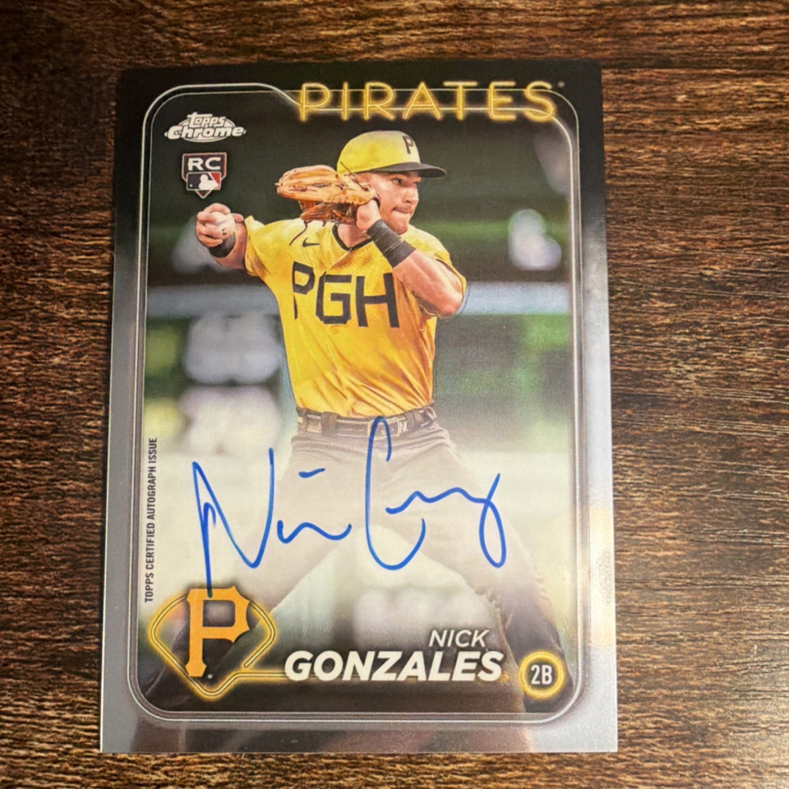 Topps 2024 Chrome Rookie Autographs Nick Gonzales RC Auto #RA-NG Pirates